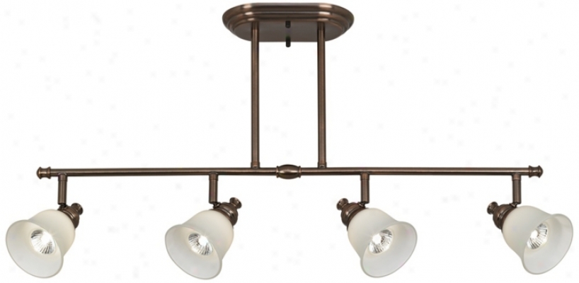 Bronze With White Glass Be1l 4-light Track Fixture (t7514)