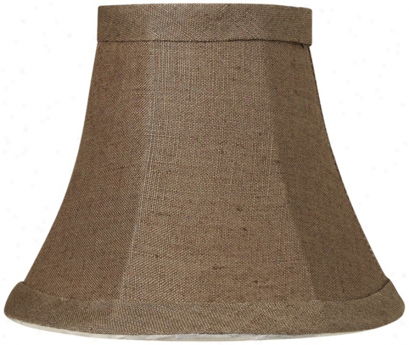 Brown Flax Linen Bell Shade 3d6x5 (clip-on) (v5488)