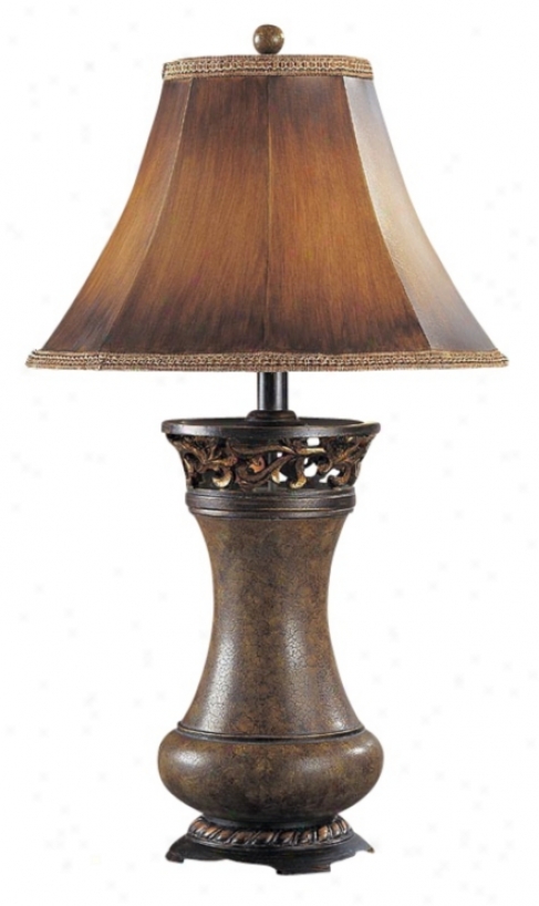 Bfown Leather Panel Shade Table Lamp (h1284)