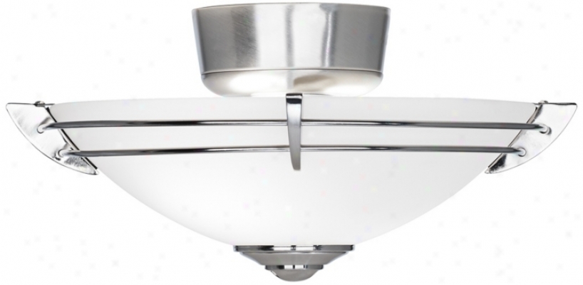 Brushed Nickel Frosted Glass Ceiling Fan Light Kit (u9640)