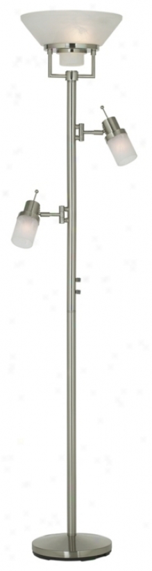 Brushed Nickel Two Swing Arm Torchiere Prevail over Lamp (05080)