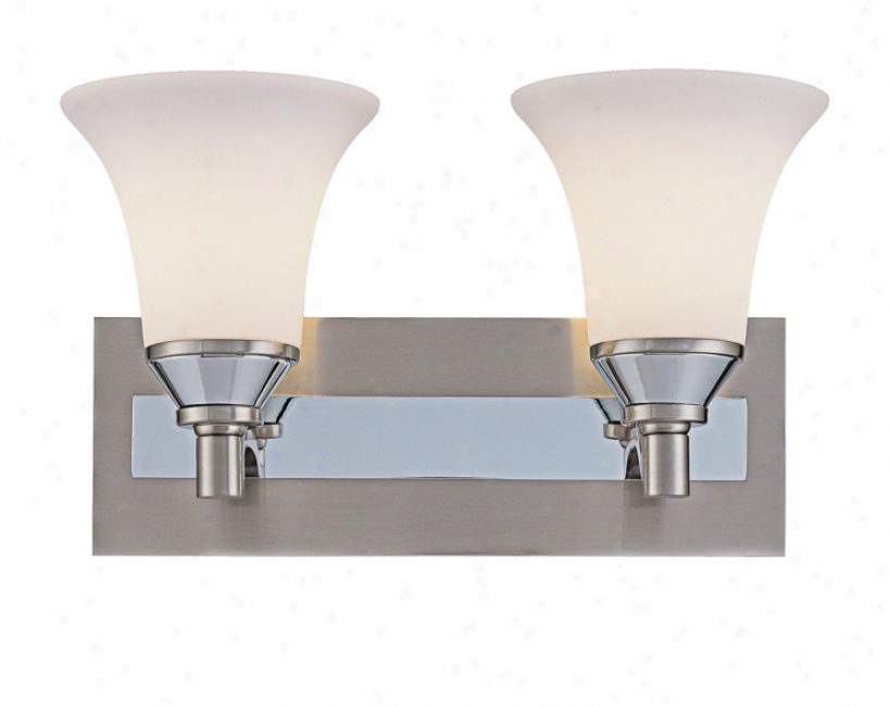 Brushed Steel And Chrome Pair Light Bath Light Fixture (55977)