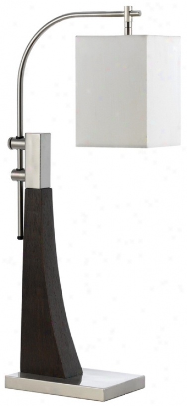Brushed Steel And Forest Finish Downbridge Desk Lamp (t8664)