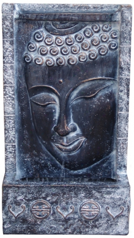 Buddha Face Lighted Wall Fountain (j3498)