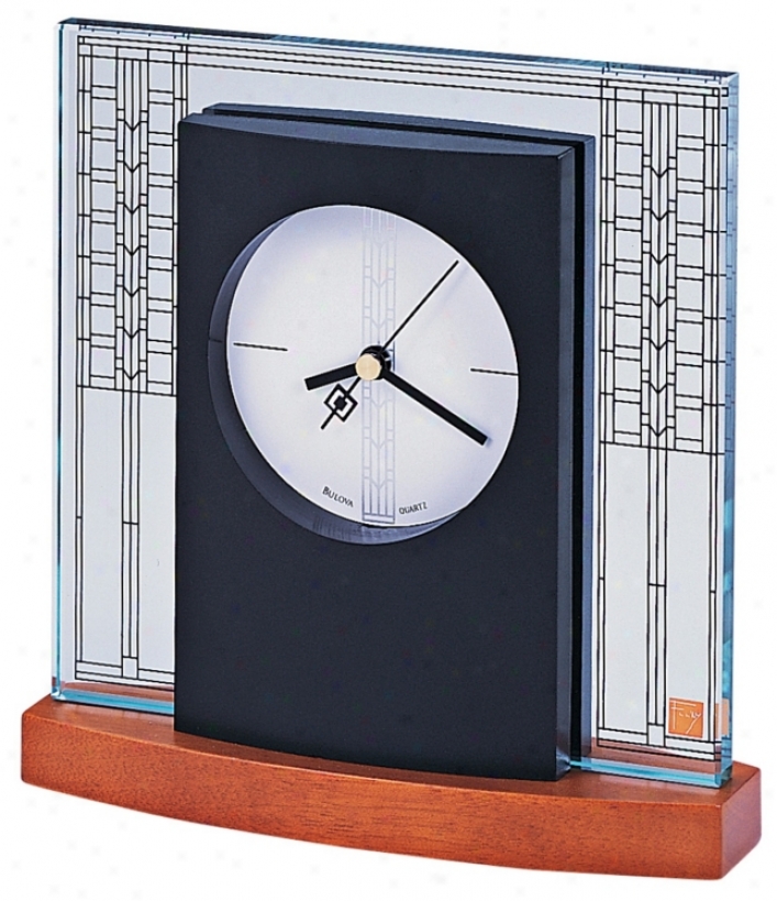 Bulova Glsner House Frank Lloyd Wright 6 1/4" Wide Clock (80598)