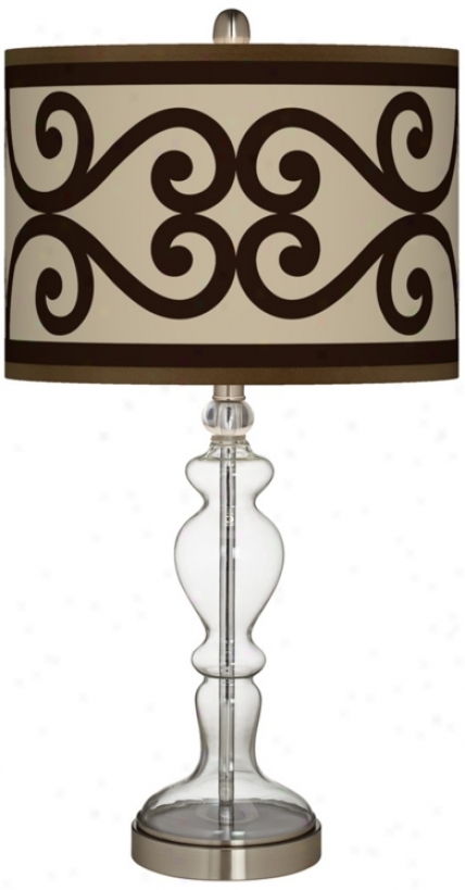 Cambria Scroll Giclee Apothecary Clear Glass Table Lamp (w9862-y7242)