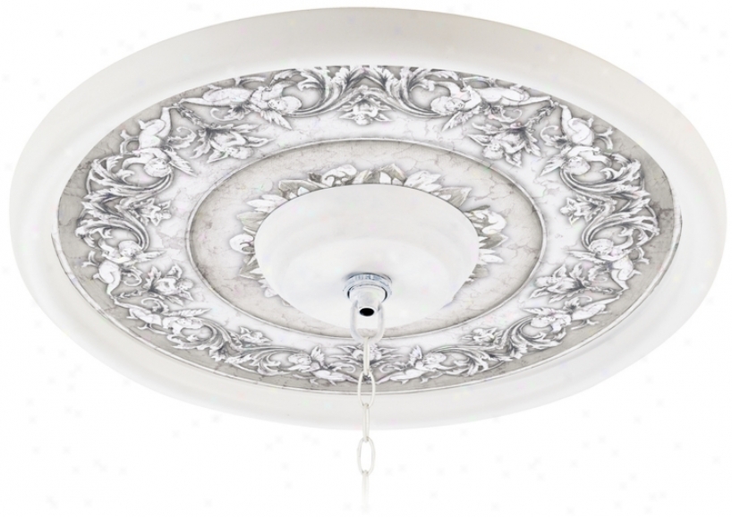 Camelot Manor Mist 16 Inch Wide White 4 Inch Opening Medallion (g8175-g7702)