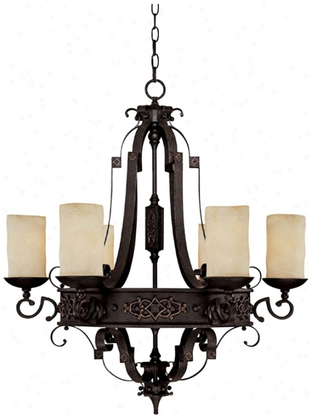 Capital Rived Crest Rustic Iron 6-light Chandelier (p5460)