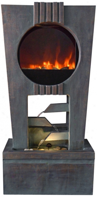 Cascading Outdoor Led Fireplace Fountain (y4551)