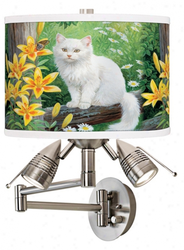 Cat And Butterfly Giclee Bias Cover Wall Light (70379-f0975)