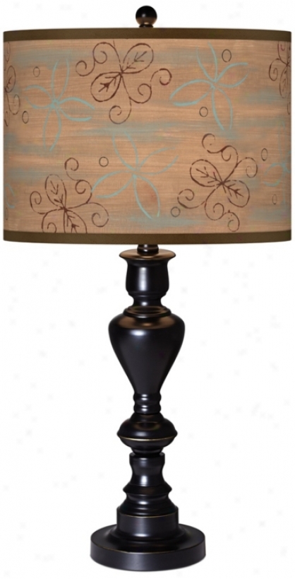Cedar Lake Giclee Glow Black Bronze Stand  Lamp (x0022-x2968)