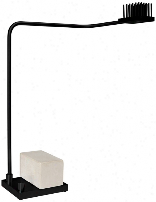 Cerno Onus Black Aluminum And Natural Concrete Led Desk Lamp (x6755)