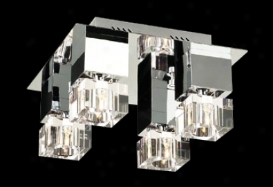 Charm Chrome And Glass 14" Wide Ceiling Light Fixture (h3946)