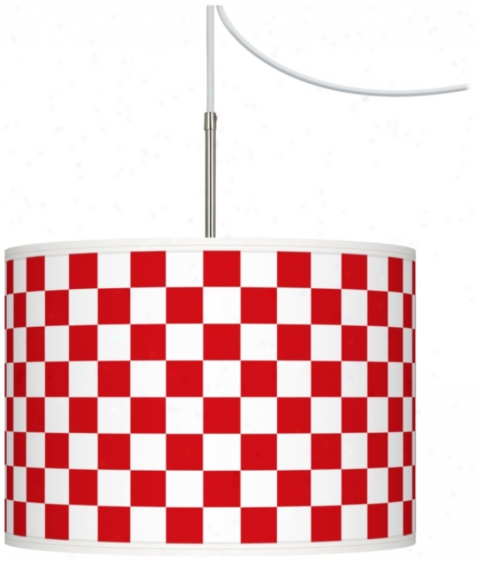 Checkered Red Giclee Be ardent Swag Style Plug-in Chandelier (t6330-u1939)