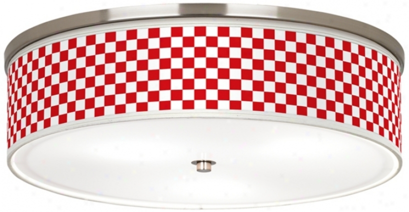 Checkered Red Nickel 20 1/4" Wide Ceiling Light (j9213-m0575)