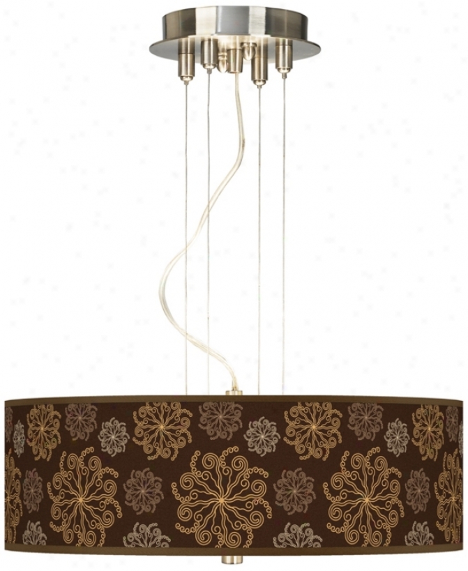 Chocolate Blossom Giclee 3-light Pendant Chandelier (17822-u1600)