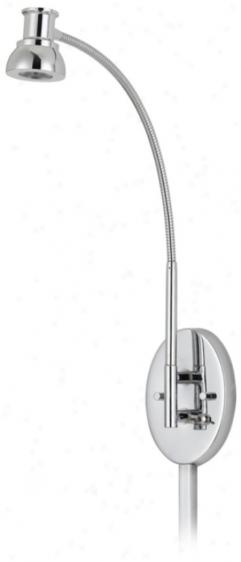 Chromw Adjustable Led Plug-in Swing Arm Wall Lamp (n7472)