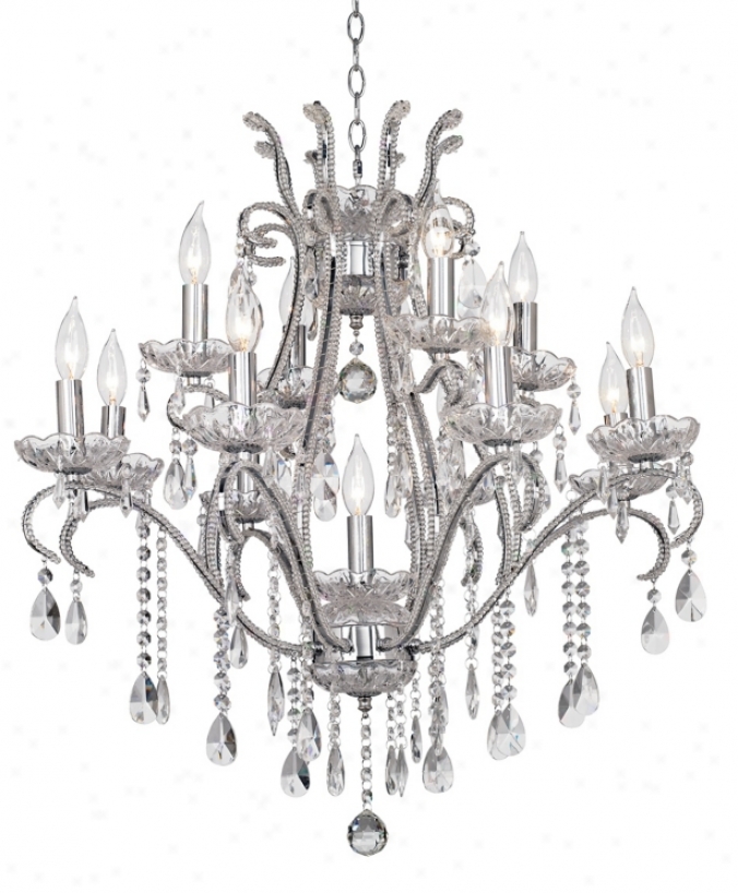 Chrome And Cystal 29" Wide 12-light Chandelier (74638)