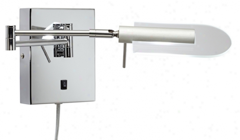 Chrome Led 2-hinge Plug-in Swing Arm Wall Lamp (x0812)