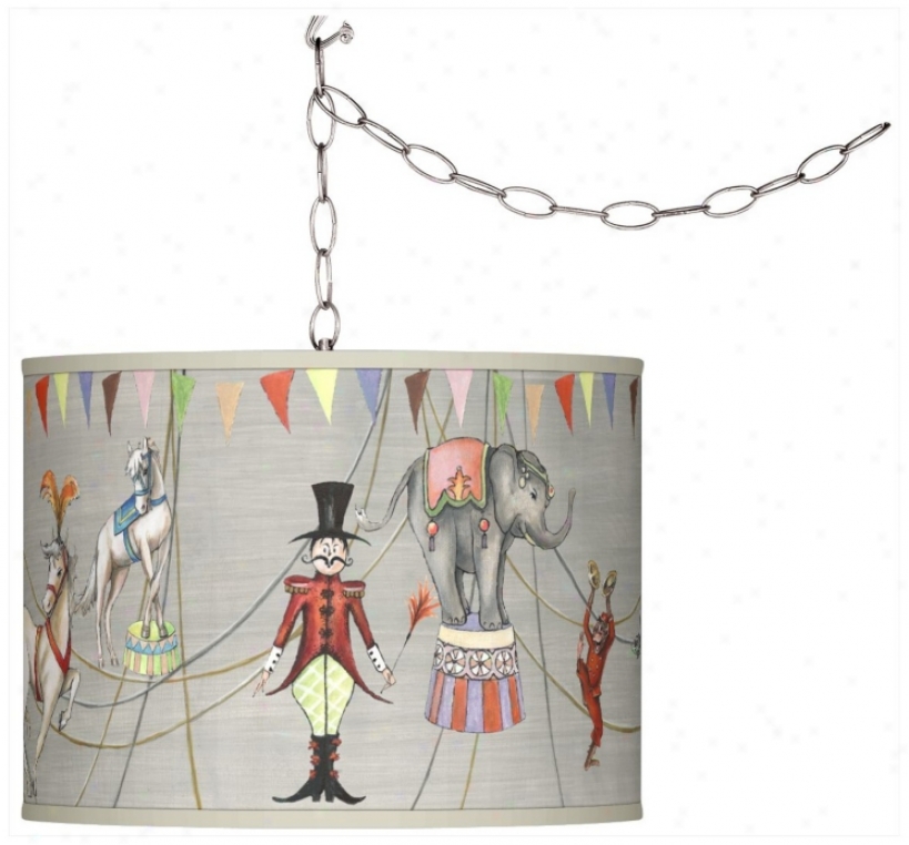 Circus Time Shade Plug-in Swag Chandelier (f9542-3f066)