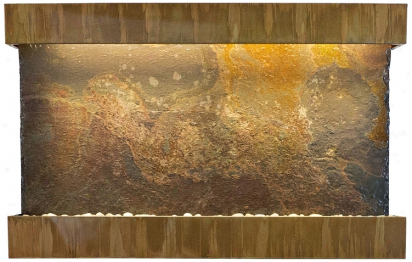 Classic Stone-pit Raja Slate 51" Wide Copper Wall Fountain (x9072)