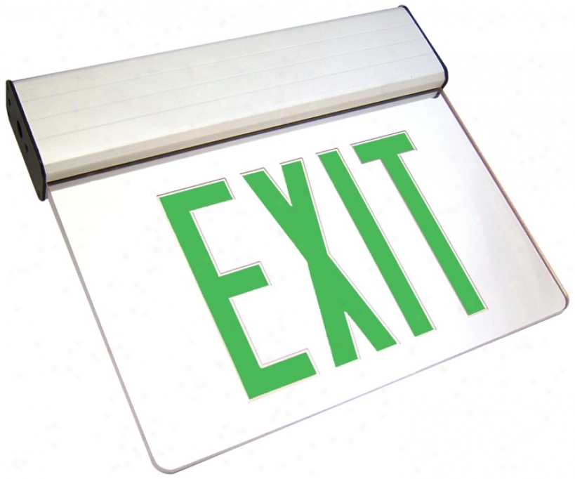 Clear Green Led Exit Sign With Battery Backup (49213)