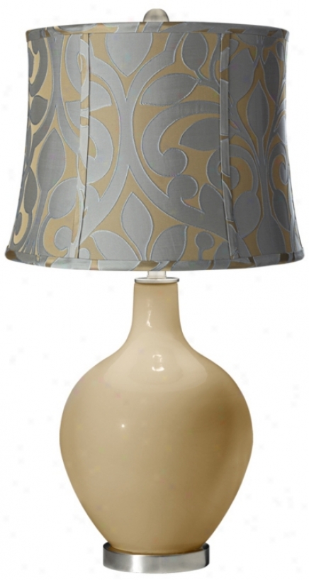 Colonial Tan Lillian Floral Ovo Table Lamp (x1363-x8926-y9179)