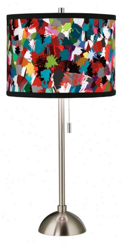 Color Splatter Giclee Style Art Shade Stand  Lamp (60757-00165)