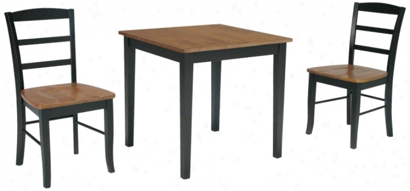 Combo Wood Finish Dining Table And Madrid Chairs Set (u4320)