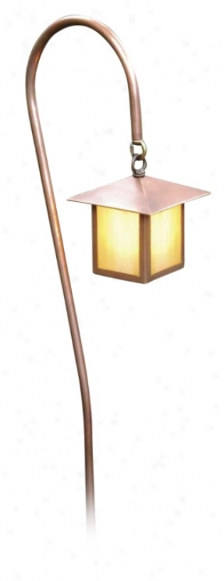 Copper And Honey Opal Glass Lantern 27 3/4" High Path Light (m0869)