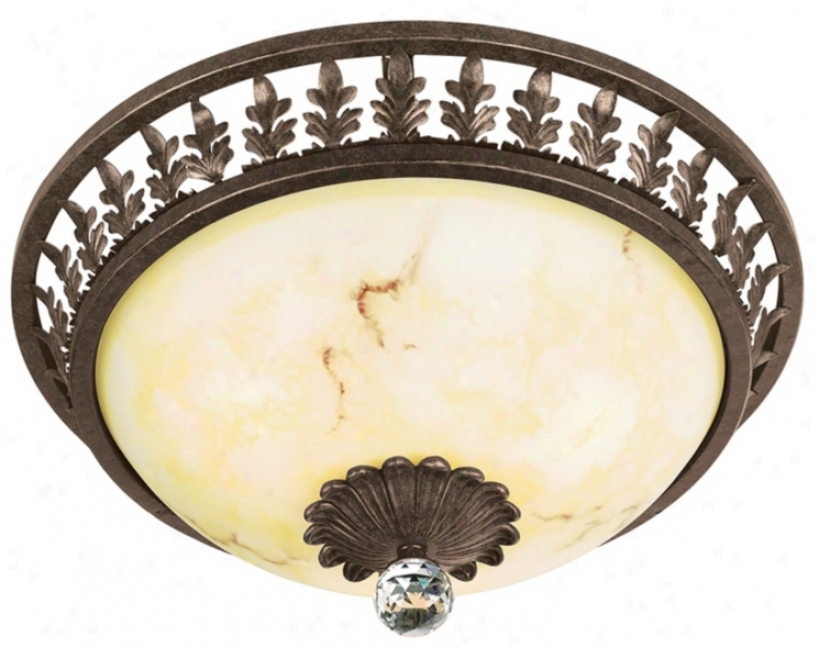 Crest Leaf And Crystal Accent 16 1/2" Wide Ceiling Lightt (96123)