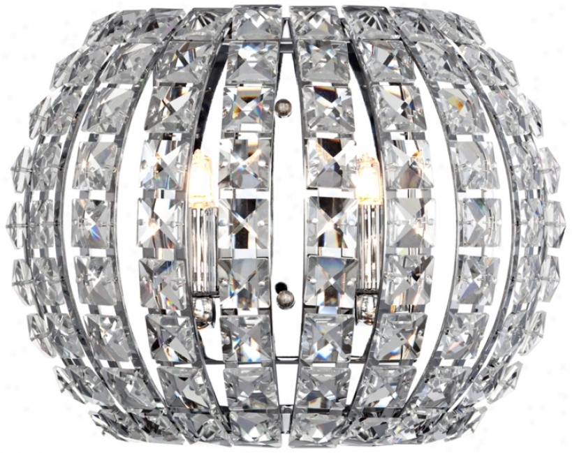 Crystal And Chrome 10 1/4" Wide Pocket Wall Sconce (r8023)