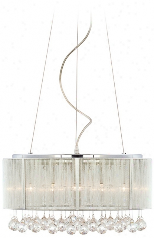 Crystal Cascade And Silver Shade 17 1/2" Wide Pendant Light (p4592)
