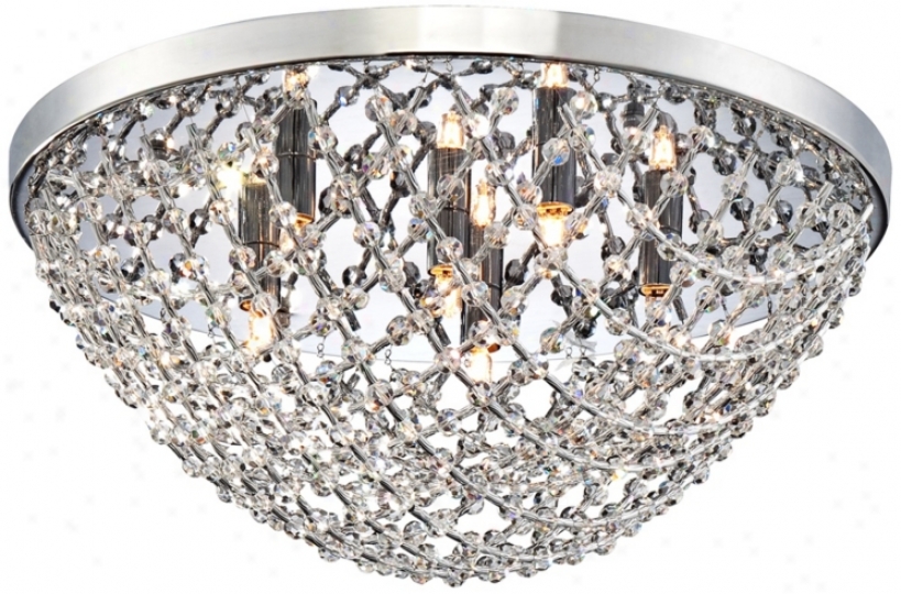 Crystal Net 17 3/4" Wide Chrome Ceiling Light (w5375)