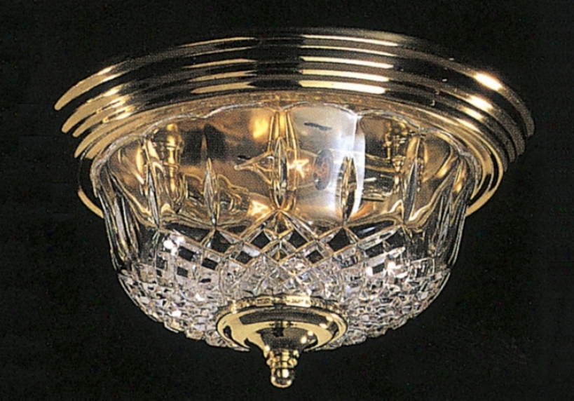 Crystal Olde Brass Finish 13" Wide Ceiling Light (30217)