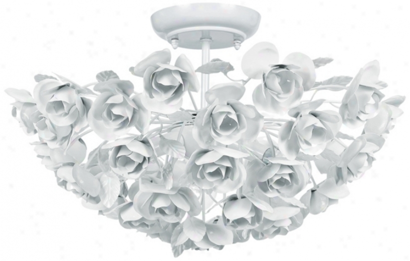 Crystoeama Cypress 18" Spacious White Rose Celling Light Fixture (v8811)
