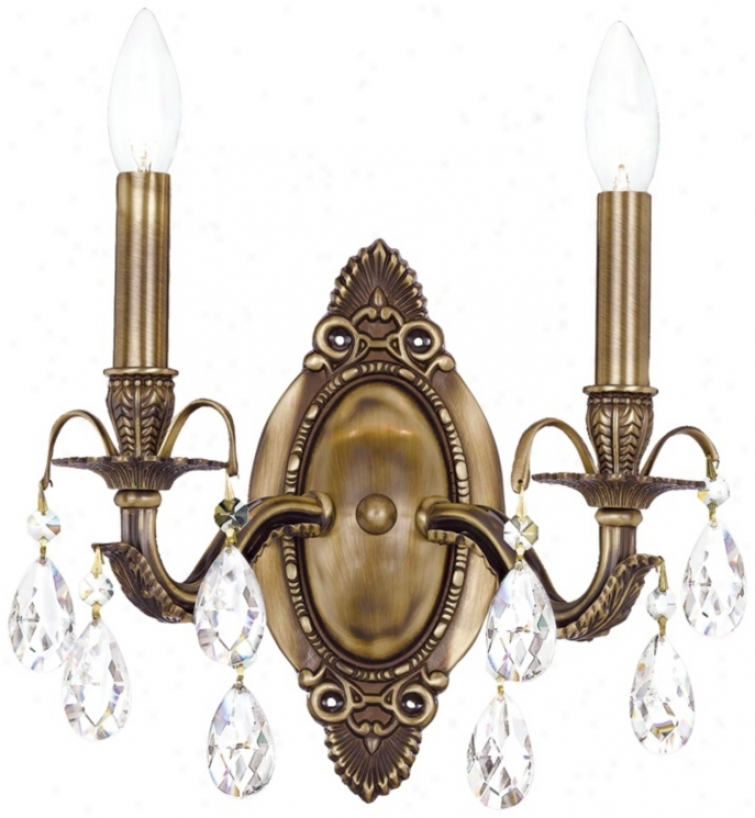 Crystorama Dawson 2-light 12" Remote from the equator Crystal Wall Sconce (v8789)
