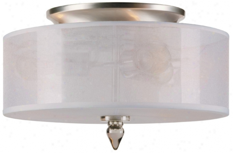 Crystorama Luxo Satin Nickel 14" Wide Ceiling Light (m3258)