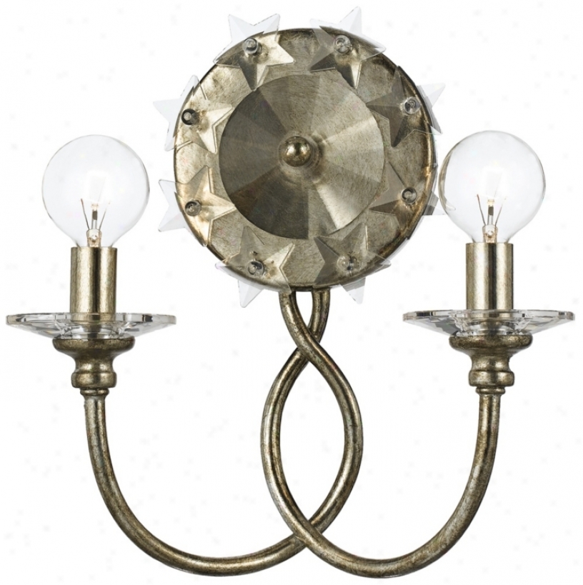 Crystorama Willow  2-light 11 1/2&quo5; Higgh Silver Wall Sconce (v8829)