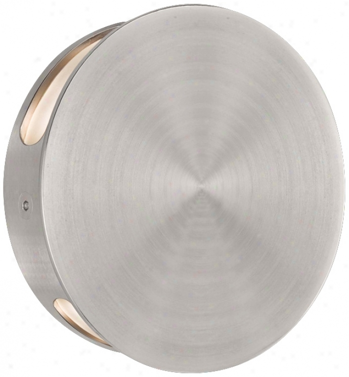 Csl Disc Double Satin Aluminum 4 3/4" Wide Led Wall Light (t0089)