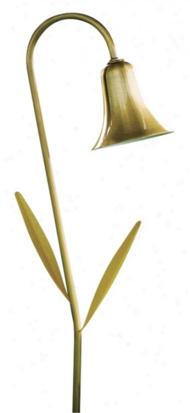 Dabmar AntiqueB rass Horn With Leaves Landscape Path Light (82468)