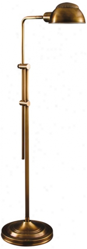 Daly Antique Brass Adjustable Pharmacy Floor Lamp (v0502)