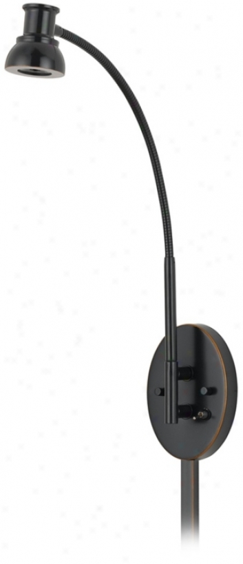 Dark Brinze Adjustable Led Plug-in Swing Arm Wall Lamp (n7506)