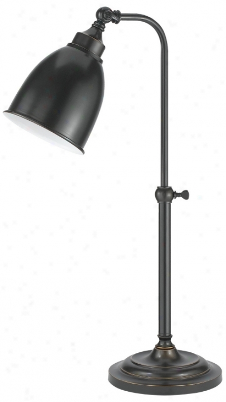 Dark Bronze Metal Adjustable Pole Pharmacy Table Lamp (p9575)