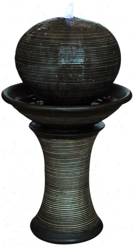 Dark Sphere Led Pillar Floor Fountain (x3723)