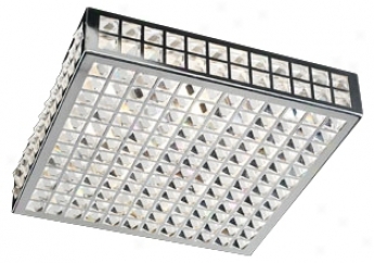 Deco Crystal And Chrome 16" Wide Ceiling Light Fixture (h3885)