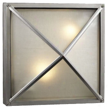 Deco Square Soft and clear  12 1/2" Wide Exterior Wall Light (h4504)