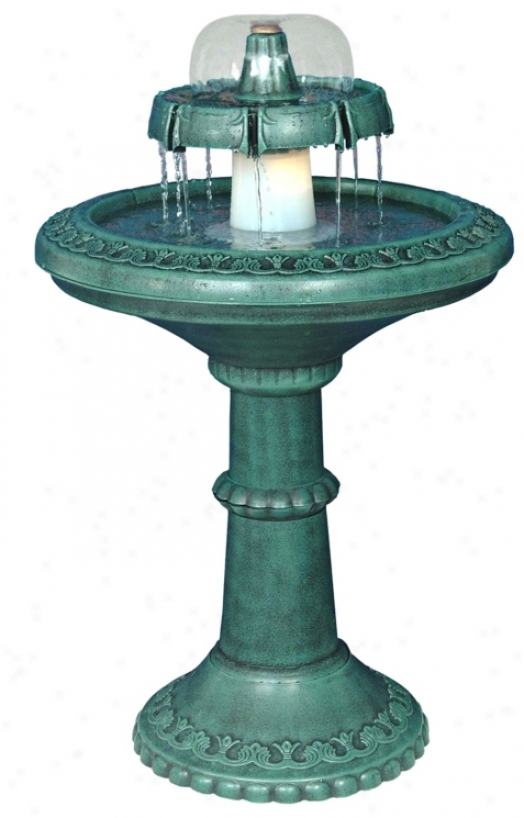 Decorative Lighted Birdbath Fountain (g2291)