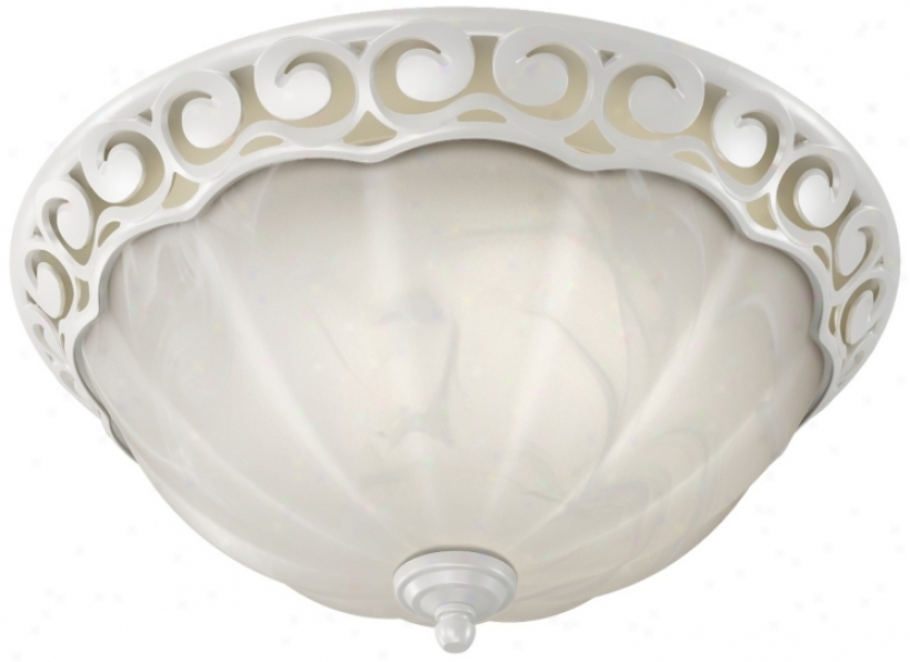 Decorative Scroll White Bathroom Fan With Light (k7695)