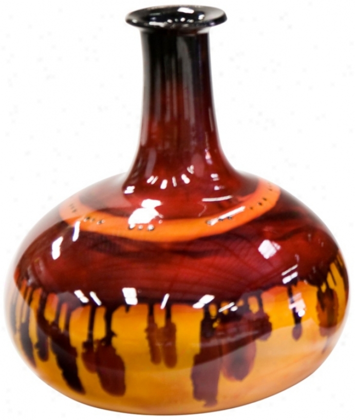 Desert Drip Hand-painted Small Recycped Glass Bottle (w6802)